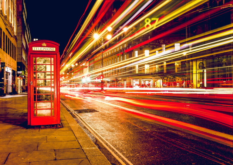 Red Phone Box and fast lights